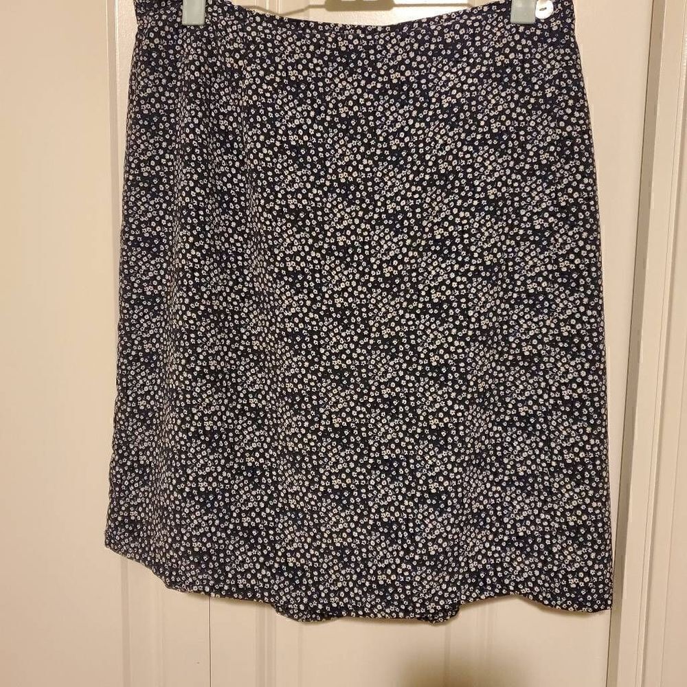 Vintage Studio. Blue And White Floral Loose Skort Medium